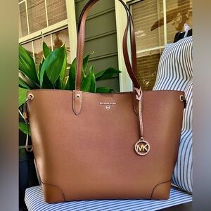 MICHAEL KORS Brown Large Edith Tote Bag